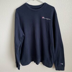 Mens Original Champion Long Sleeve Shirt Sweater Crewneck Navy XL